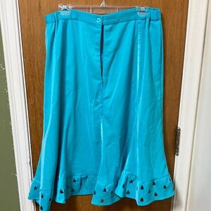 Beautiful 2-piece Vintage Midi Skirt and Blazer by Takka Teal 18W